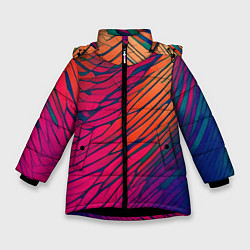 Зимняя куртка для девочки Буйство красок акварелика
