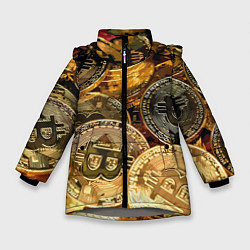Куртка зимняя для девочки Золото цифровой эры, цвет: 3D-светло-серый