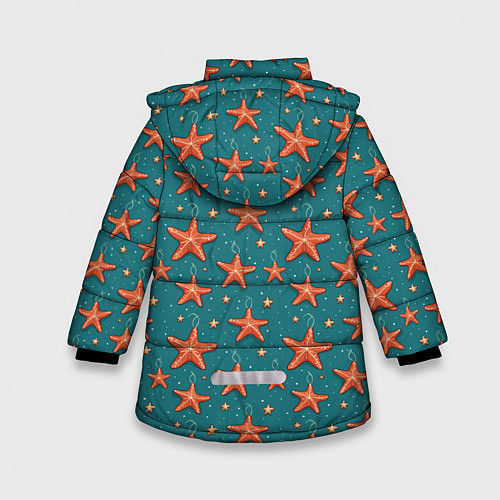 Зимняя куртка для девочки Морские звезды тоже хотят на ёлку / 3D-Черный – фото 2