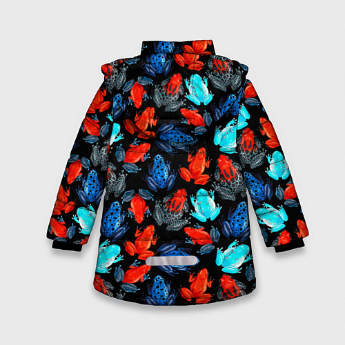 Зимняя куртка для девочки Тропические лягушки / 3D-Черный – фото 2
