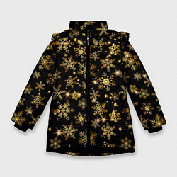 Зимняя куртка для девочки Россыпи золотых снежинок