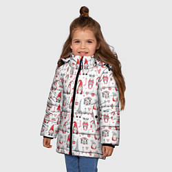 Куртка зимняя для девочки Акварельные гномы, цвет: 3D-светло-серый — фото 2