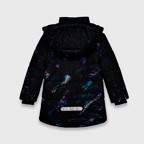 Зимняя куртка для девочки Лазурные сапфиры / 3D-Черный – фото 2