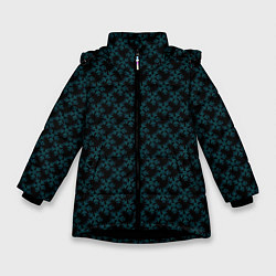 Куртка зимняя для девочки Паттерн снежинки чёрный, цвет: 3D-черный