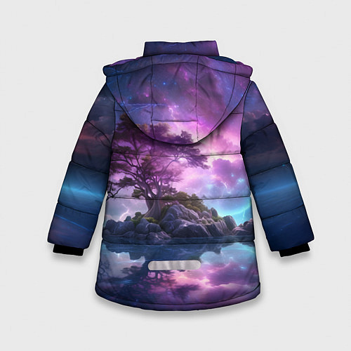 Зимняя куртка для девочки Волшебный остров / 3D-Светло-серый – фото 2