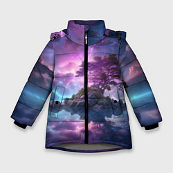 Куртка зимняя для девочки Волшебный остров, цвет: 3D-светло-серый