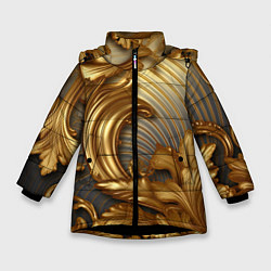 Зимняя куртка для девочки Золотая текстура и абстракции