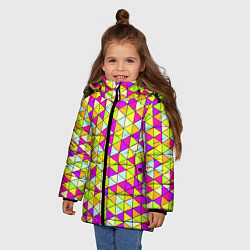Куртка зимняя для девочки Треугольный витраж, цвет: 3D-черный — фото 2