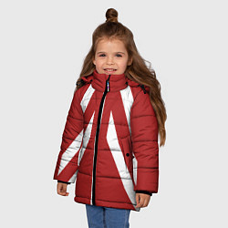 Куртка зимняя для девочки Дизайн с полосами шестидесятых, цвет: 3D-черный — фото 2
