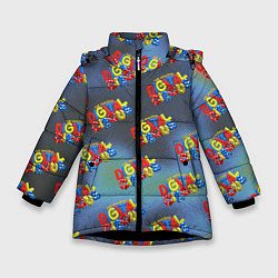 Куртка зимняя для девочки The amazing digital circus pattern, цвет: 3D-черный