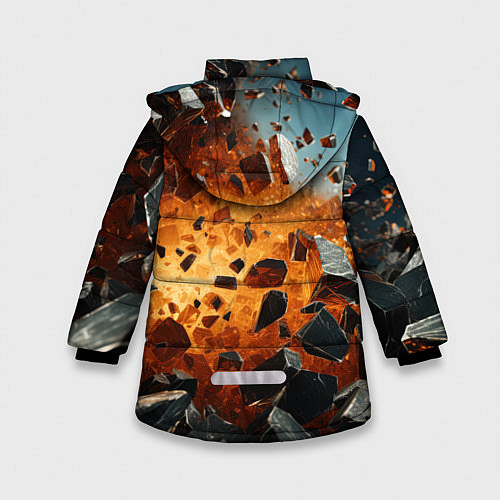 Зимняя куртка для девочки Большой взрыв камней / 3D-Красный – фото 2