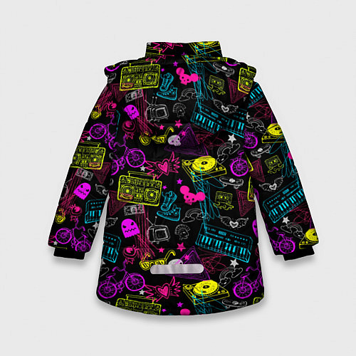 Зимняя куртка для девочки Music sound / 3D-Черный – фото 2