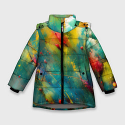 Зимняя куртка для девочки Абстрактные мазки краски