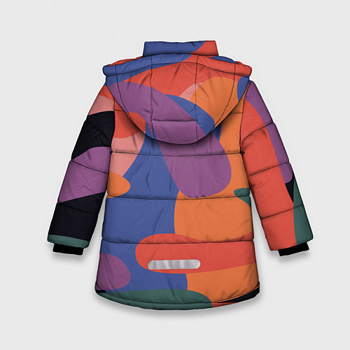 Зимняя куртка для девочки Цветные кляксы / 3D-Светло-серый – фото 2