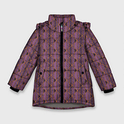 Куртка зимняя для девочки Паттерн тёмно-розовый, цвет: 3D-светло-серый