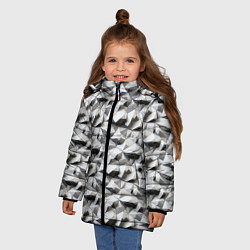Куртка зимняя для девочки Камни, цвет: 3D-черный — фото 2