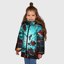 Куртка зимняя для девочки Взрыв абстрактных камней, цвет: 3D-светло-серый — фото 2
