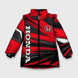 Куртка зимняя для девочки Red sport - honda, цвет: 3D-черный