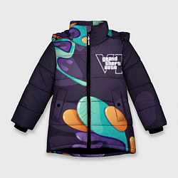 Зимняя куртка для девочки GTA6 graffity splash