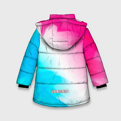 Зимняя куртка для девочки GTA 6 neon gradient style вертикально / 3D-Черный – фото 2