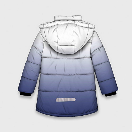 Зимняя куртка для девочки Туманный градиент бело-синий / 3D-Черный – фото 2