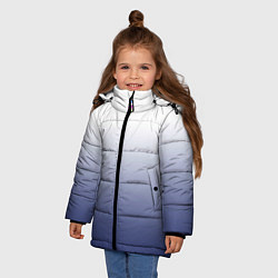 Куртка зимняя для девочки Туманный градиент бело-синий, цвет: 3D-черный — фото 2