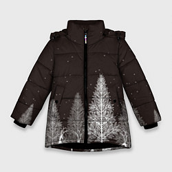 Зимняя куртка для девочки Олени в лесу