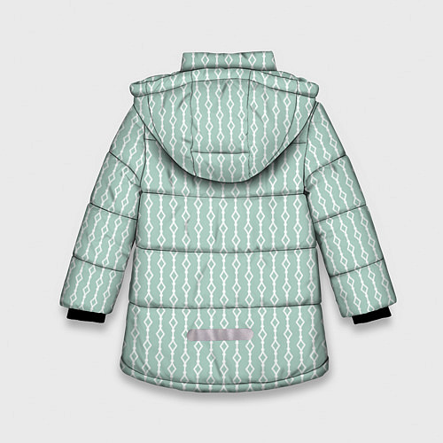 Зимняя куртка для девочки Белый узор на бледно-зелёном / 3D-Светло-серый – фото 2