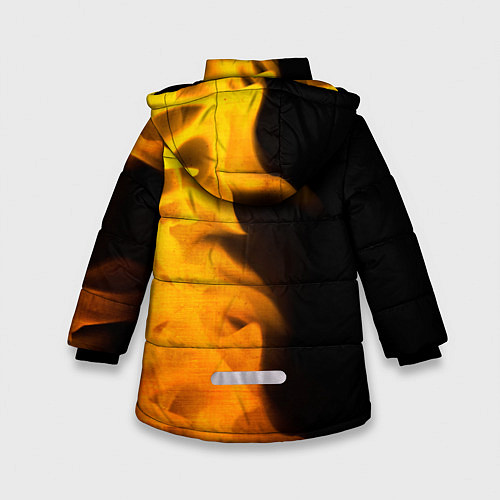 Зимняя куртка для девочки GTA 6 - gold gradient по-вертикали / 3D-Черный – фото 2