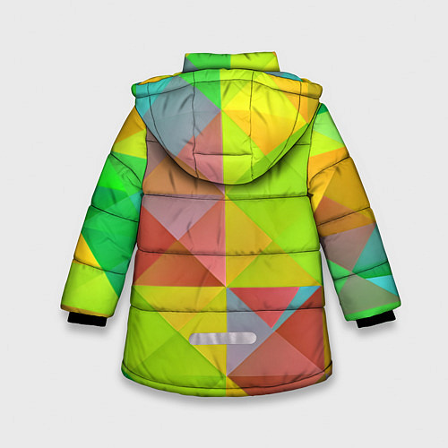 Зимняя куртка для девочки Разноцветные фигуры / 3D-Светло-серый – фото 2