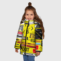 Куртка зимняя для девочки Предупреждающие знаки, цвет: 3D-светло-серый — фото 2