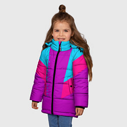 Куртка зимняя для девочки Always in sports сиреньевый, цвет: 3D-черный — фото 2