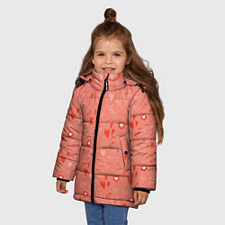 Куртка зимняя для девочки Love heart message pattern, цвет: 3D-черный — фото 2