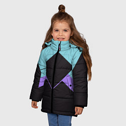 Куртка зимняя для девочки Ретро олимпийка, цвет: 3D-светло-серый — фото 2
