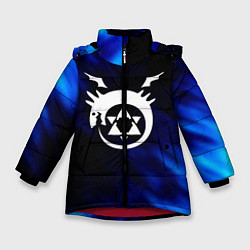 Куртка зимняя для девочки Fullmetal Alchemist soul, цвет: 3D-красный