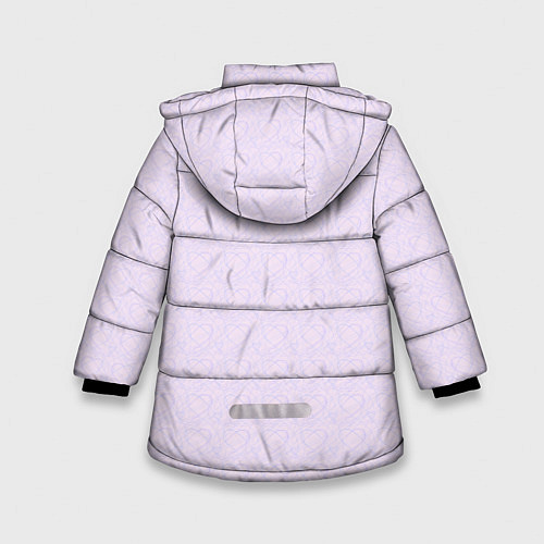 Зимняя куртка для девочки Бледный паттерн контуров сердец / 3D-Светло-серый – фото 2