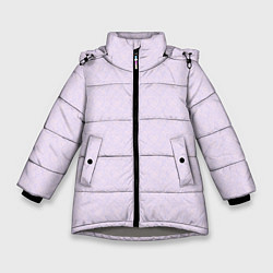 Куртка зимняя для девочки Бледный паттерн контуров сердец, цвет: 3D-светло-серый
