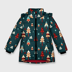 Зимняя куртка для девочки Треугольные ёлки