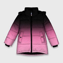 Куртка зимняя для девочки Черно-розовый градиент, цвет: 3D-черный