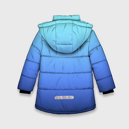 Зимняя куртка для девочки Голубой и черно-синий градиент / 3D-Светло-серый – фото 2