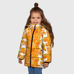 Куртка зимняя для девочки Мандарины, цвет: 3D-светло-серый — фото 2