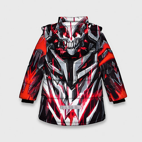 Зимняя куртка для девочки Красный адский доспех / 3D-Черный – фото 2