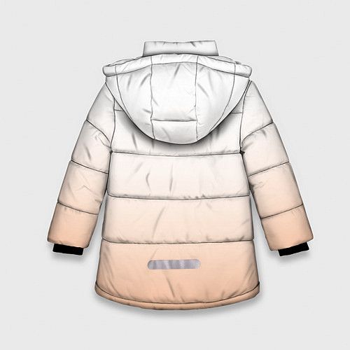 Зимняя куртка для девочки Персиково-белый градиент / 3D-Красный – фото 2