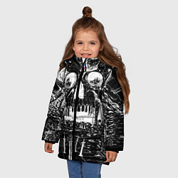 Куртка зимняя для девочки Череп черного клевера, цвет: 3D-красный — фото 2