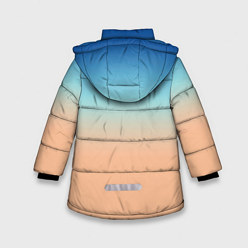 Зимняя куртка для девочки Сине-бежевый градиент / 3D-Светло-серый – фото 2