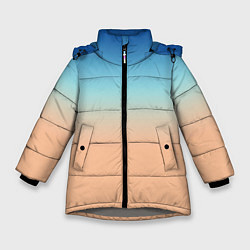 Зимняя куртка для девочки Сине-бежевый градиент