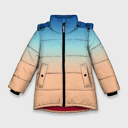 Зимняя куртка для девочки Сине-бежевый градиент