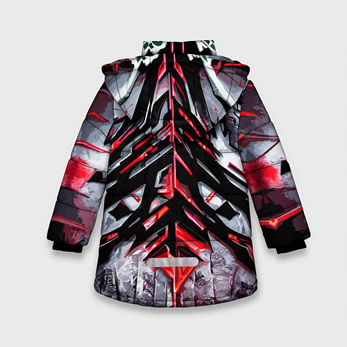 Зимняя куртка для девочки Разлом в стене / 3D-Светло-серый – фото 2