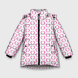 Куртка зимняя для девочки Контурное сердце, цвет: 3D-светло-серый
