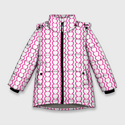 Зимняя куртка для девочки Полосы из сердечек
